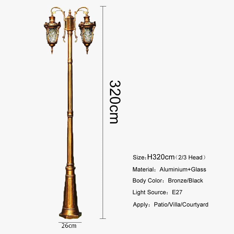 lampadaire led européen éclairage extérieur industriel pour jardin et route