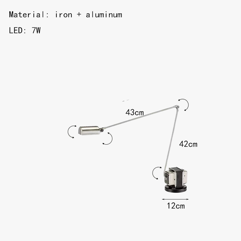 lampadaire led minimaliste long bras métal prise adaptée