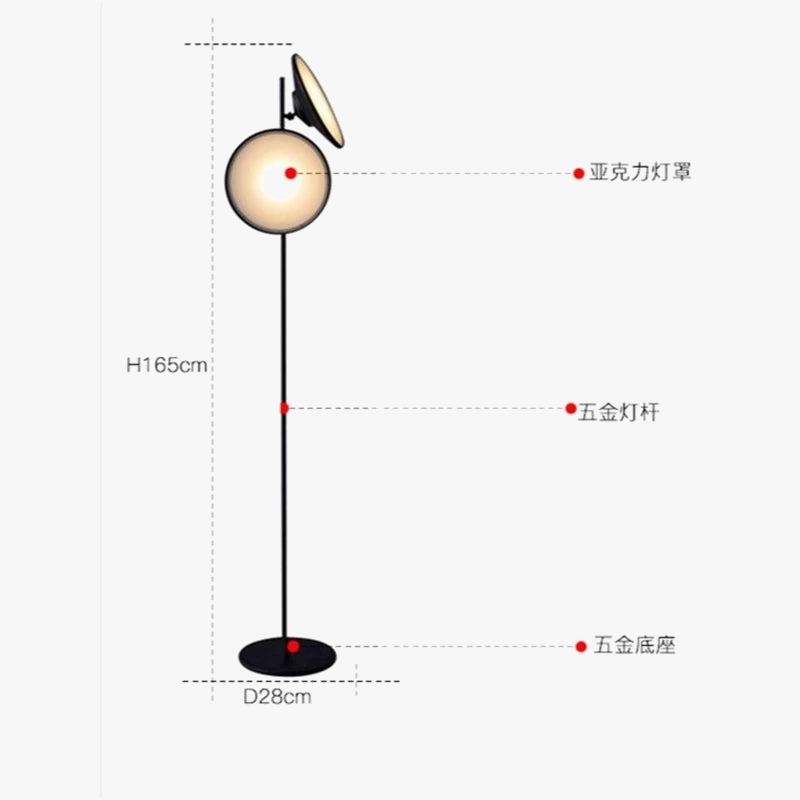 lampadaire led moderne design nordique double lumière décorative