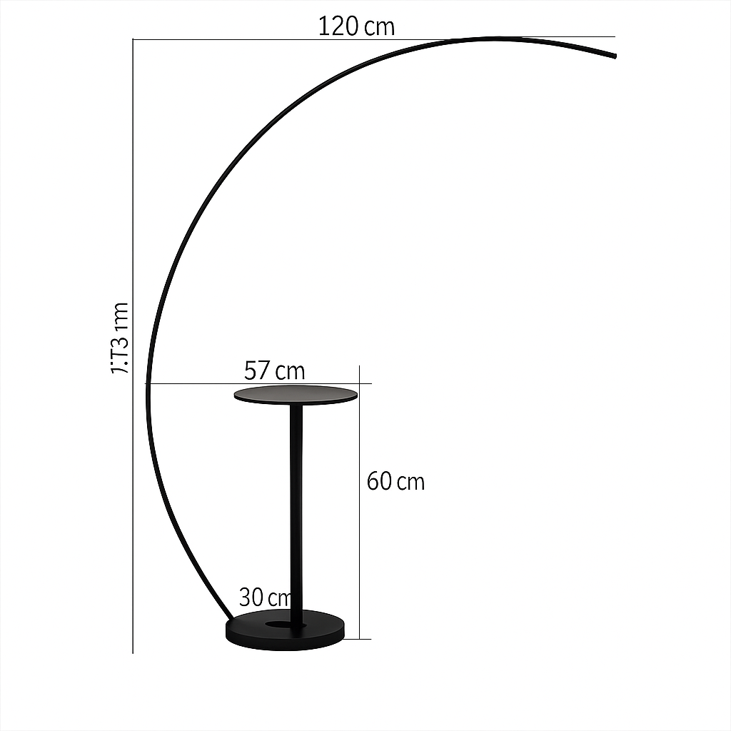 Lampadaire Led moderne en forme d'arc