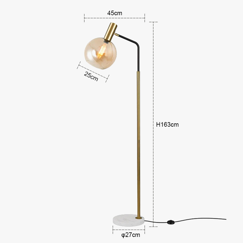 lampadaire led moderne en marbre avec éclairage réglable