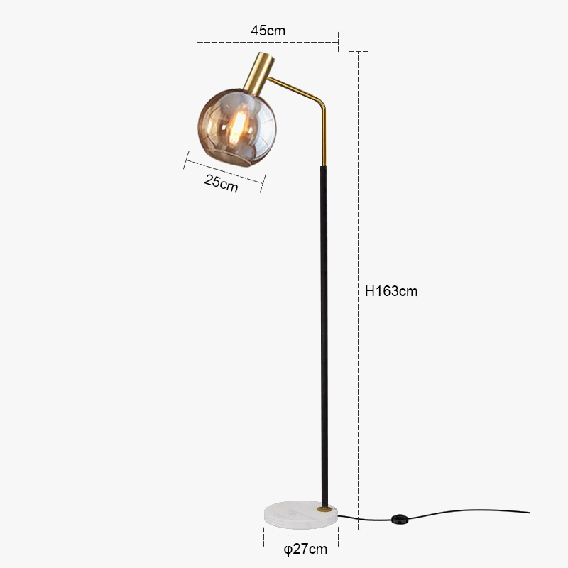 lampadaire led moderne en marbre avec éclairage réglable