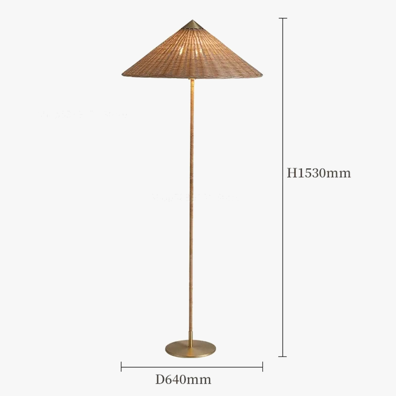 lampadaire led moderne nordique tissé à la main en bambou rotin