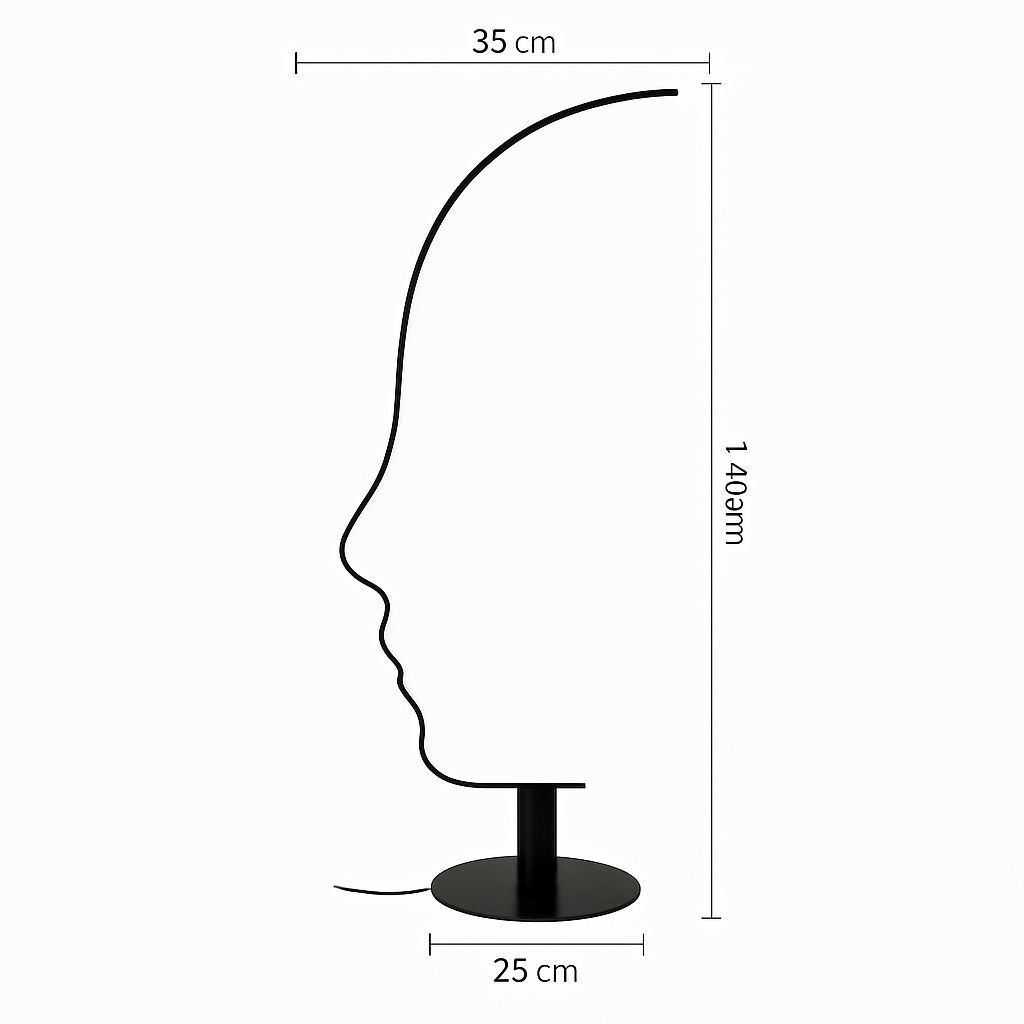 Lampadaire Led nordique à visage humain