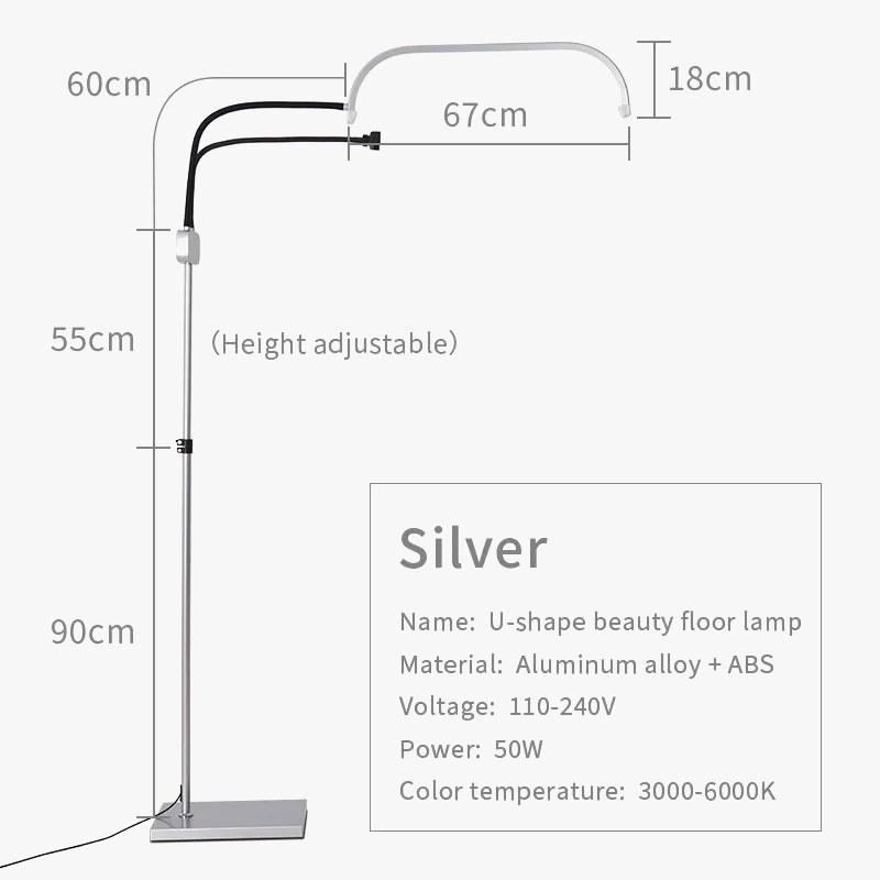lampadaire led réglable pour salon beauté et esthétique