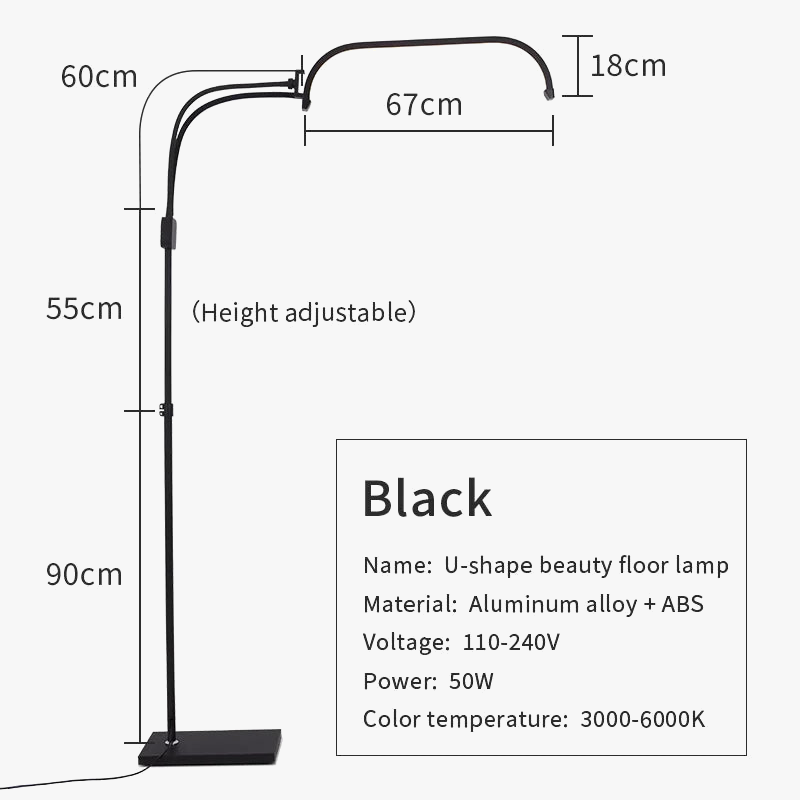 lampadaire led réglable pour salon beauté et esthétique