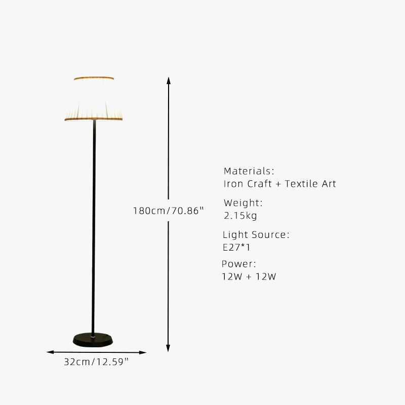 lampadaire led rétro en tissu pour une décoration élégante