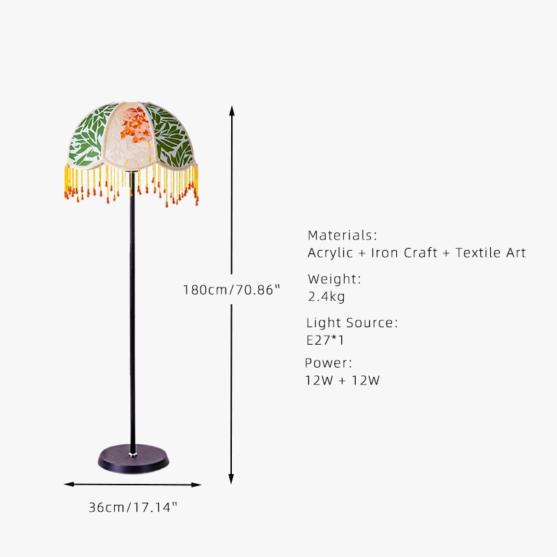 lampadaire led rétro en tissu pour une décoration élégante