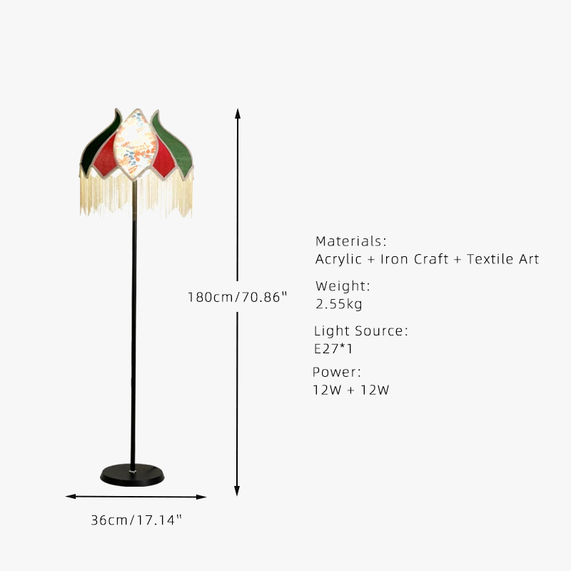 lampadaire led rétro en tissu pour une décoration élégante
