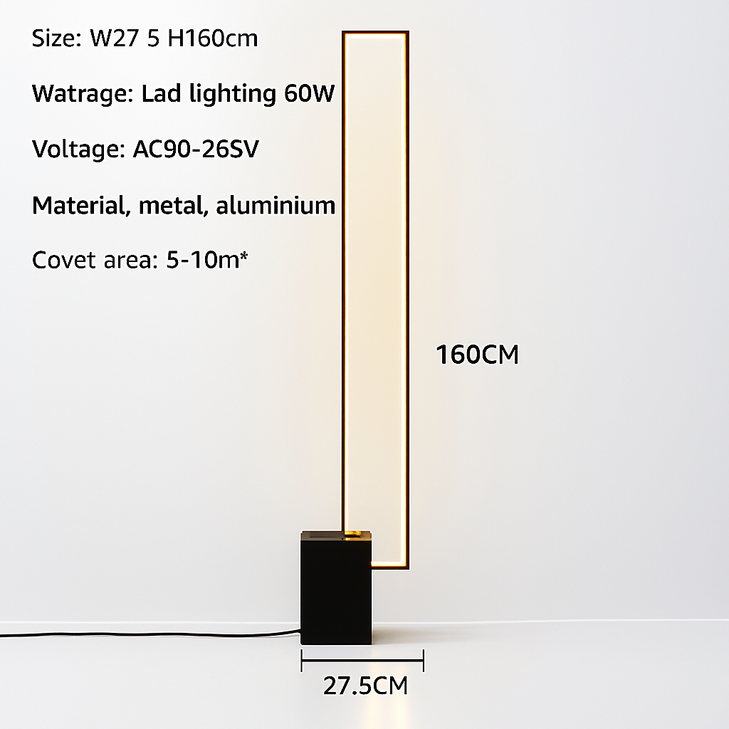 Lampadaire Led rectangulaire moderne