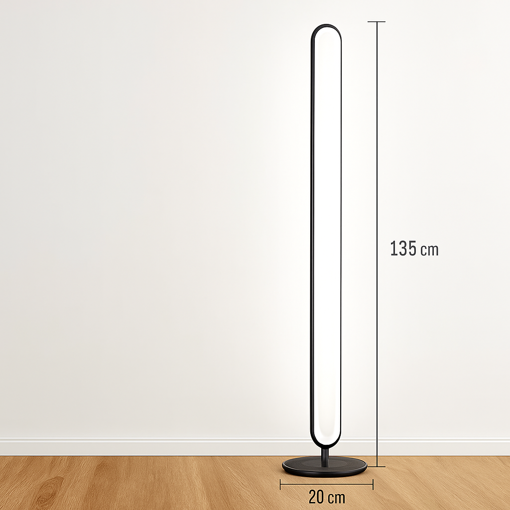 lampadaire led vertical moderne avec abat-jour acrylique circulaire