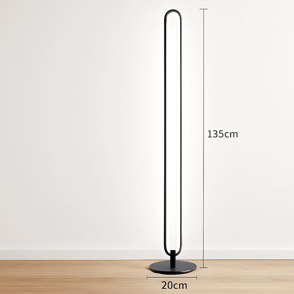 lampadaire led vertical moderne avec abat-jour acrylique circulaire