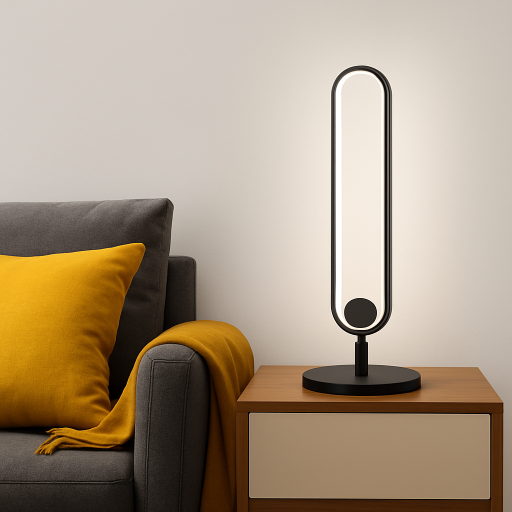 lampadaire led vertical moderne avec abat-jour acrylique circulaire