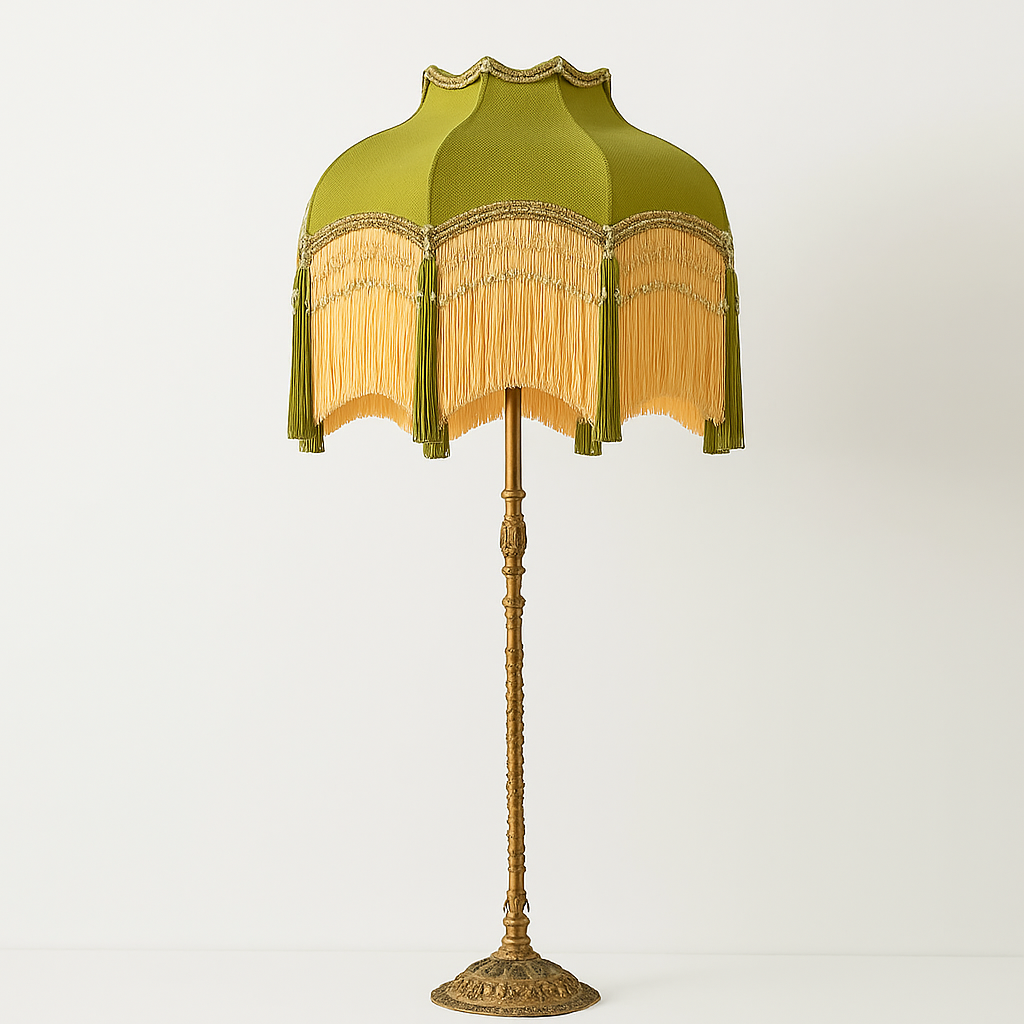 Lampadaire LED vintage cuivre français d'angle