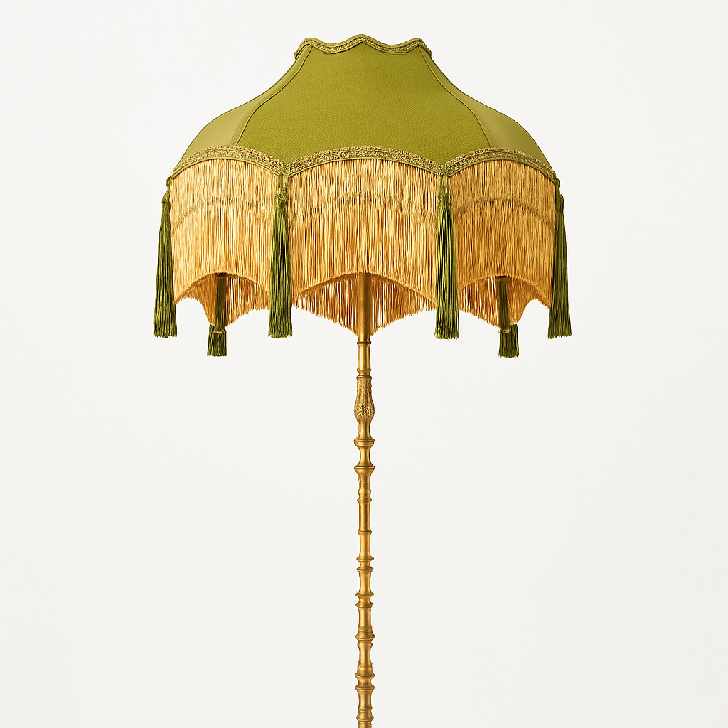 Lampadaire LED vintage cuivre français d'angle