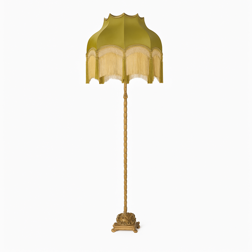 Lampadaire LED vintage cuivre français d'angle