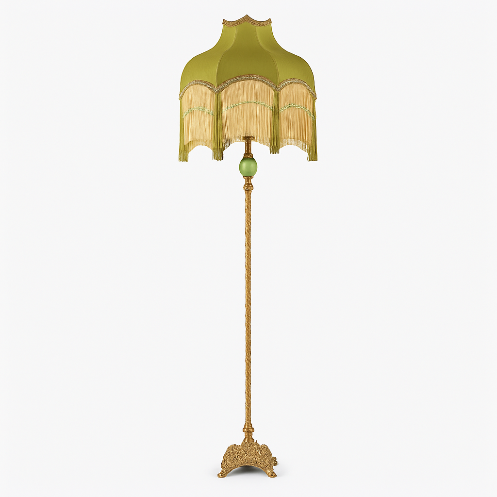 Lampadaire LED vintage cuivre français d'angle