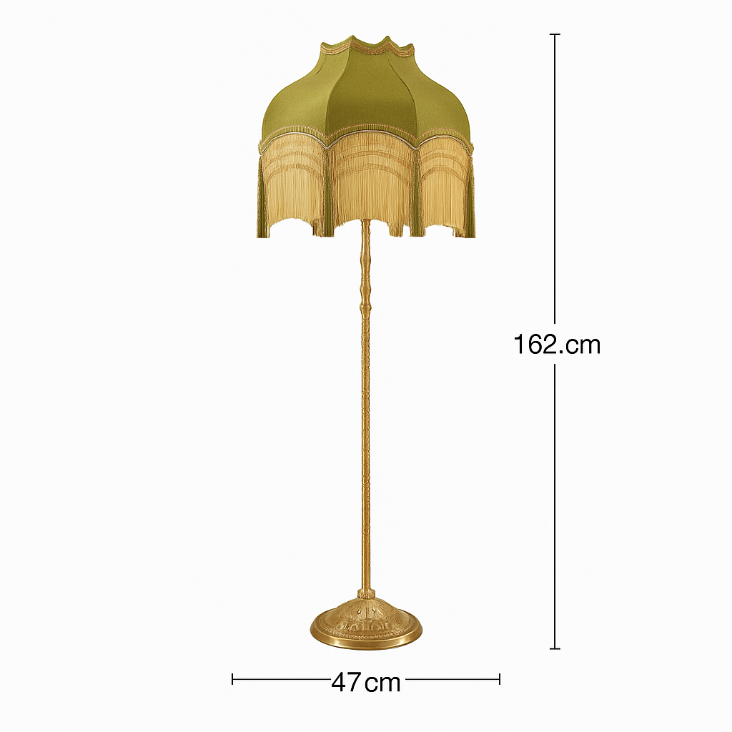 Lampadaire LED vintage cuivre français d'angle