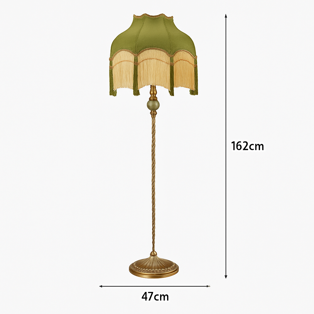Lampadaire LED vintage cuivre français d'angle