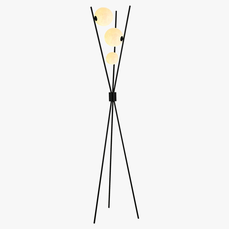 lampadaire lune led 3d design nordique trépied décoration