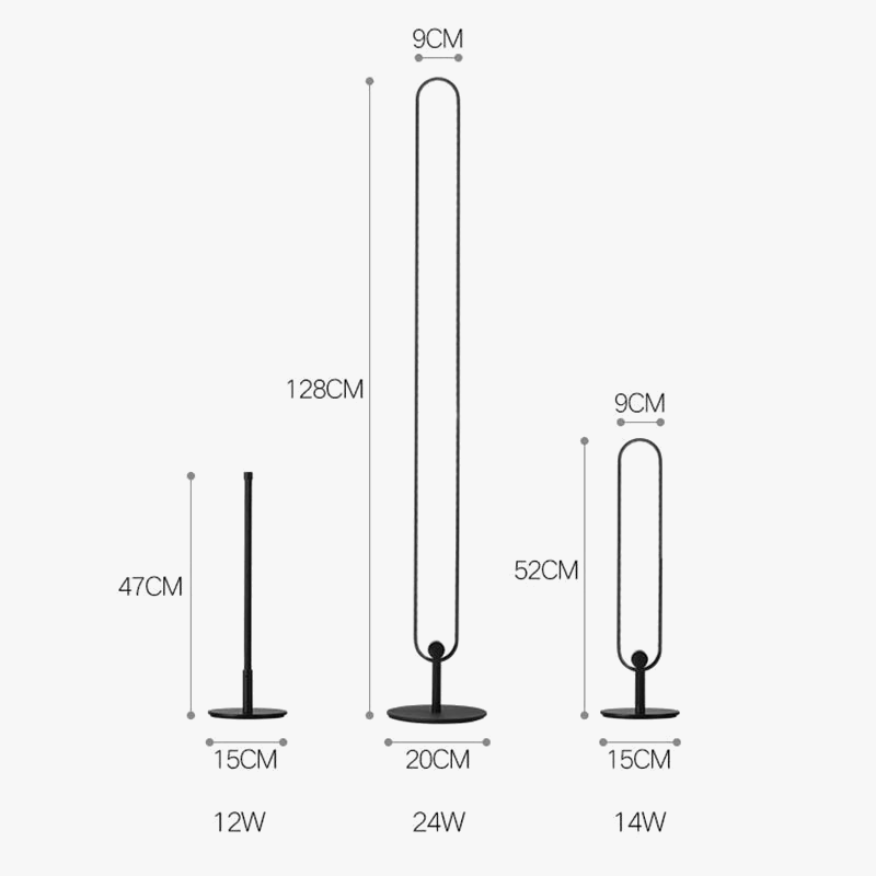 lampadaire minimaliste avec gradation et design moderne