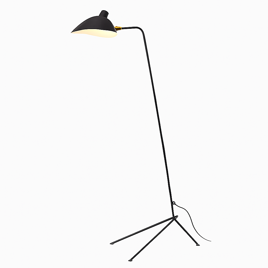 lampadaire minimaliste en métal avec abat-jour rotatif
