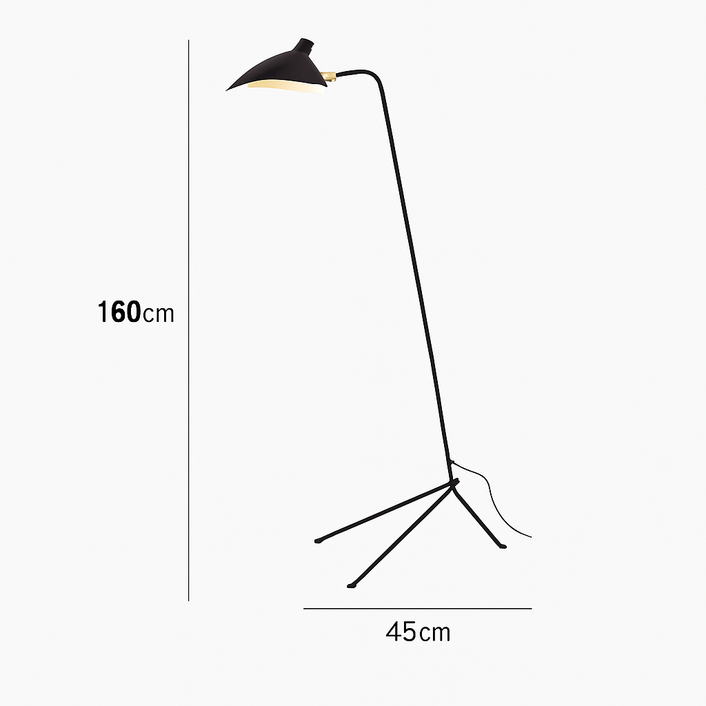 lampadaire minimaliste en métal avec abat-jour rotatif