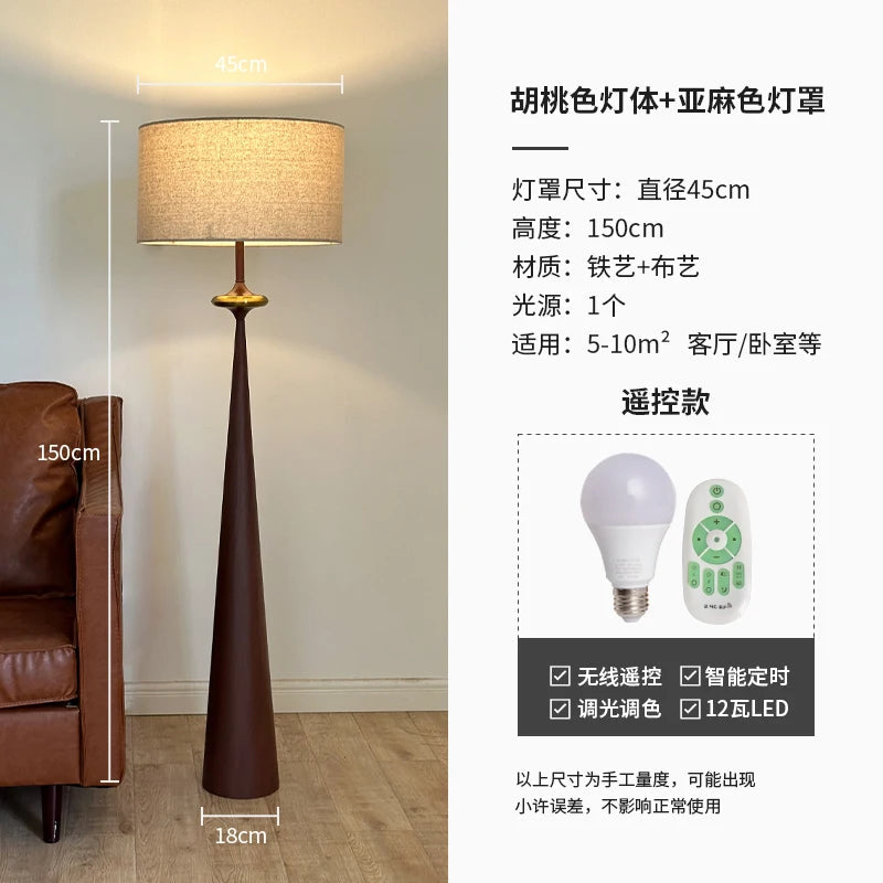 lampadaire minimaliste wabi-sabi design japonais en fer pour intérieur
