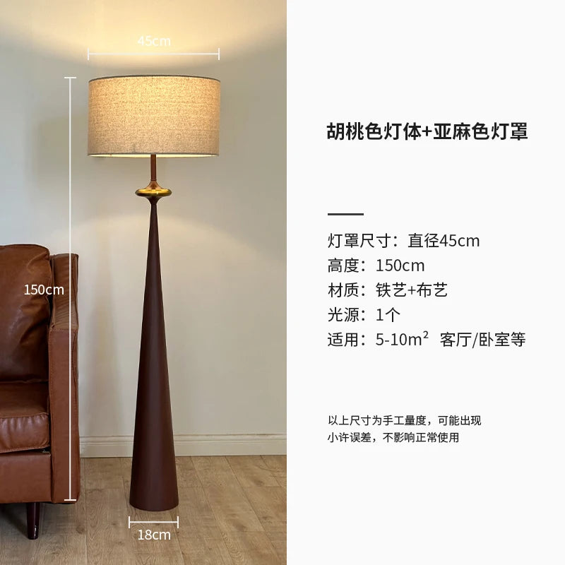 lampadaire minimaliste wabi-sabi design japonais en fer pour intérieur