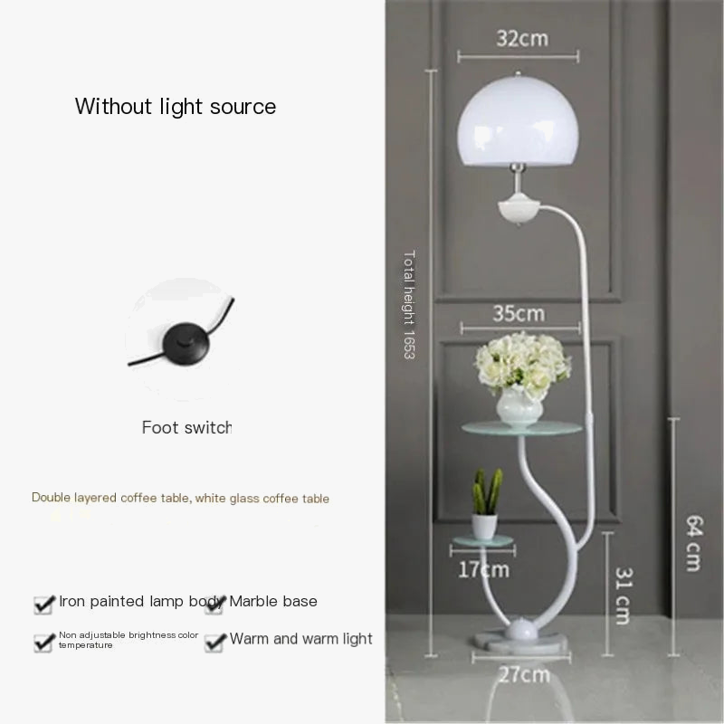 lampadaire moderne avec table intégrée design nordique créatif