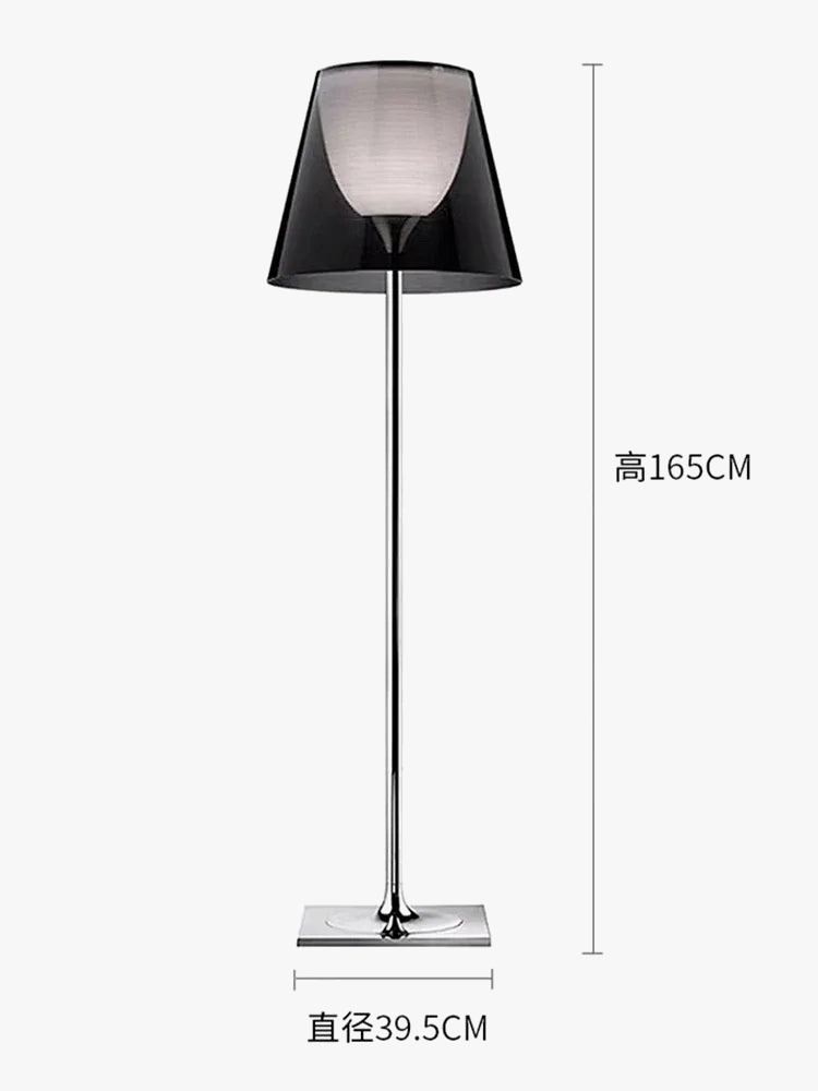 lampadaire moderne en acier inoxydable avec abat-jour acrylique led