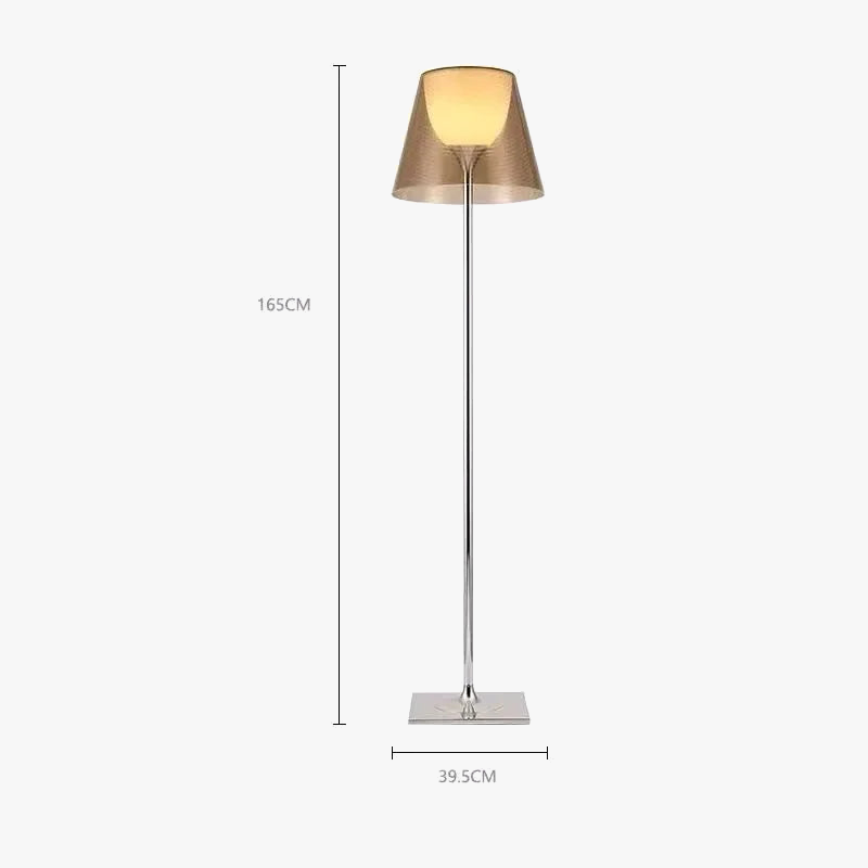 lampadaire moderne en acier inoxydable avec abat-jour acrylique led