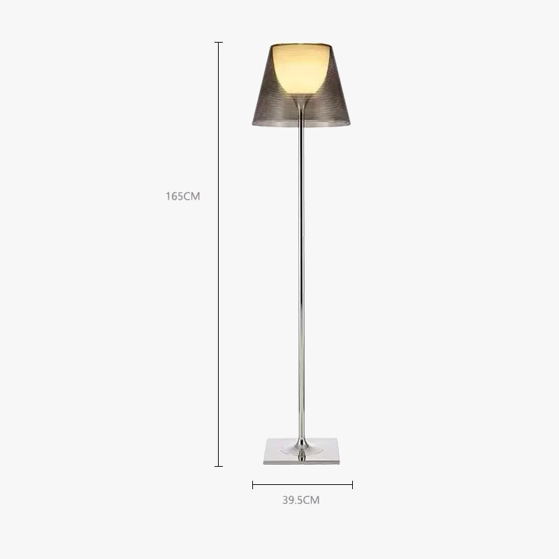 lampadaire moderne en acier inoxydable avec abat-jour acrylique led