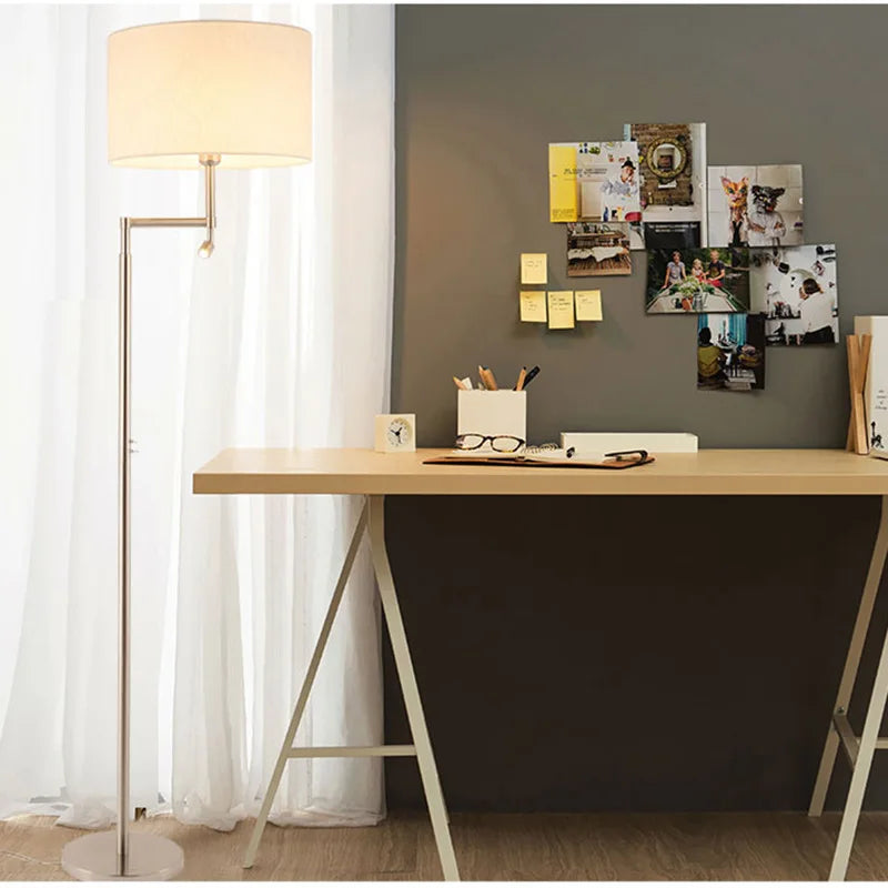 lampadaire moderne en acier inoxydable avec led design élégant