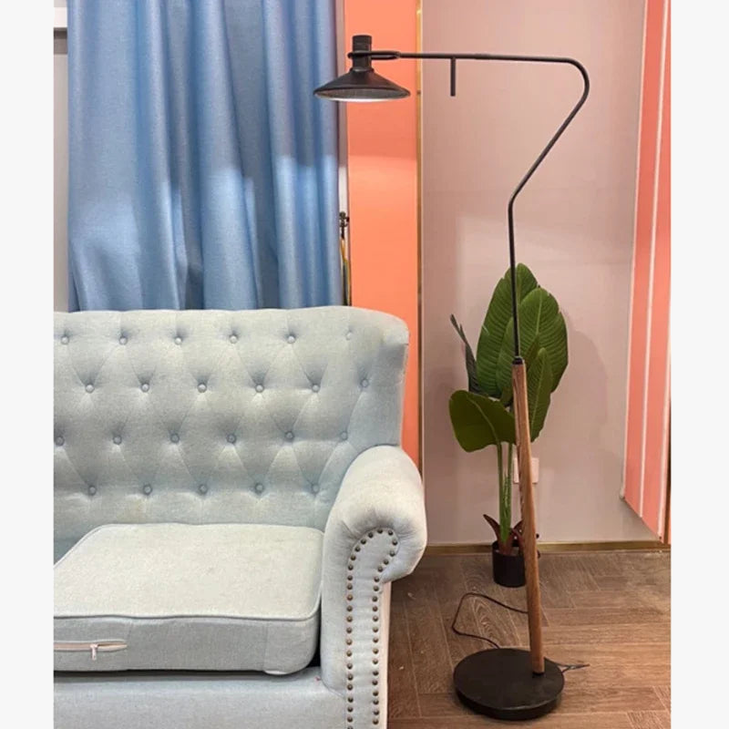 lampadaire moderne en bois massif pour décoration rétro à LED