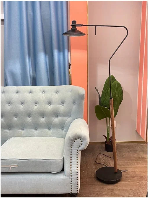 lampadaire moderne en bois massif pour décoration rétro à LED