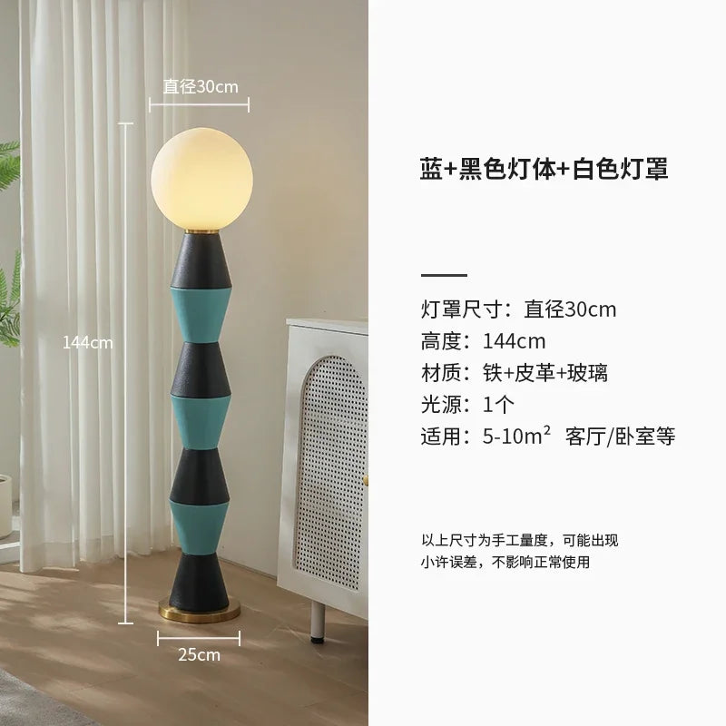 lampadaire moderne en cuir à led pour décoration intérieure