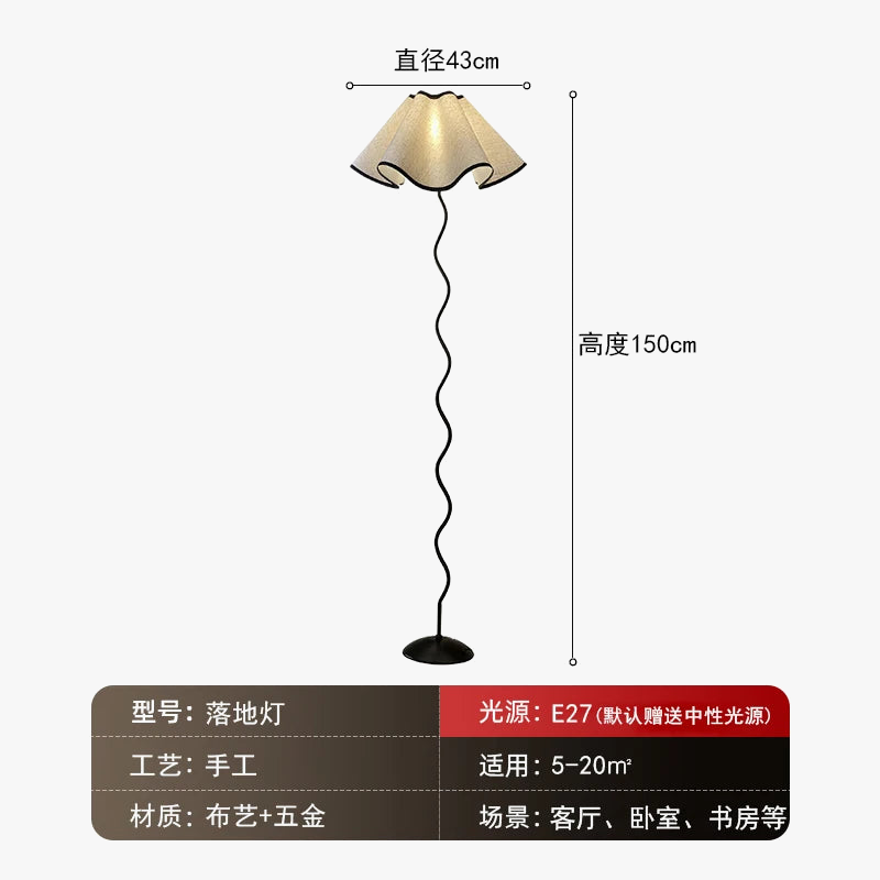 lampadaire moderne en tissu à motif floral nordique