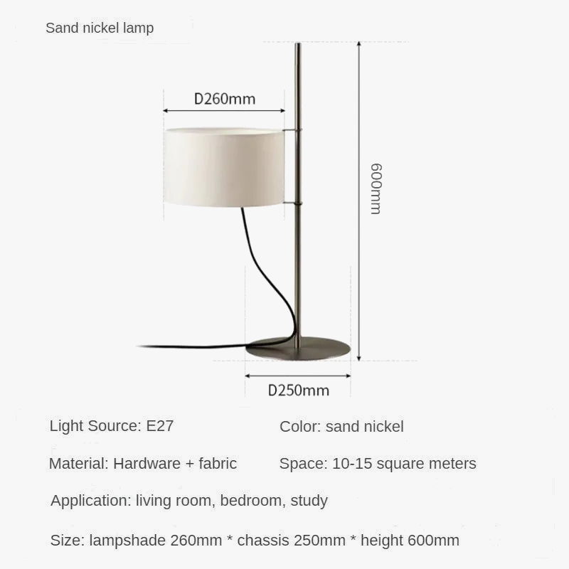 lampadaire moderne minimaliste avec abat-jour en tissu rétro