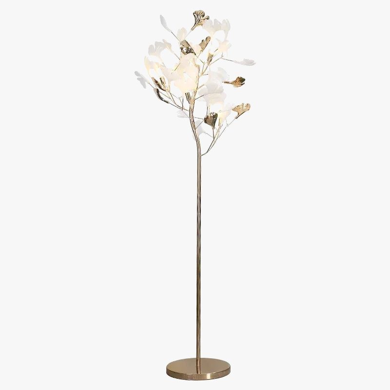 lampadaire moderne nordique led en forme de fleur de ginkgo