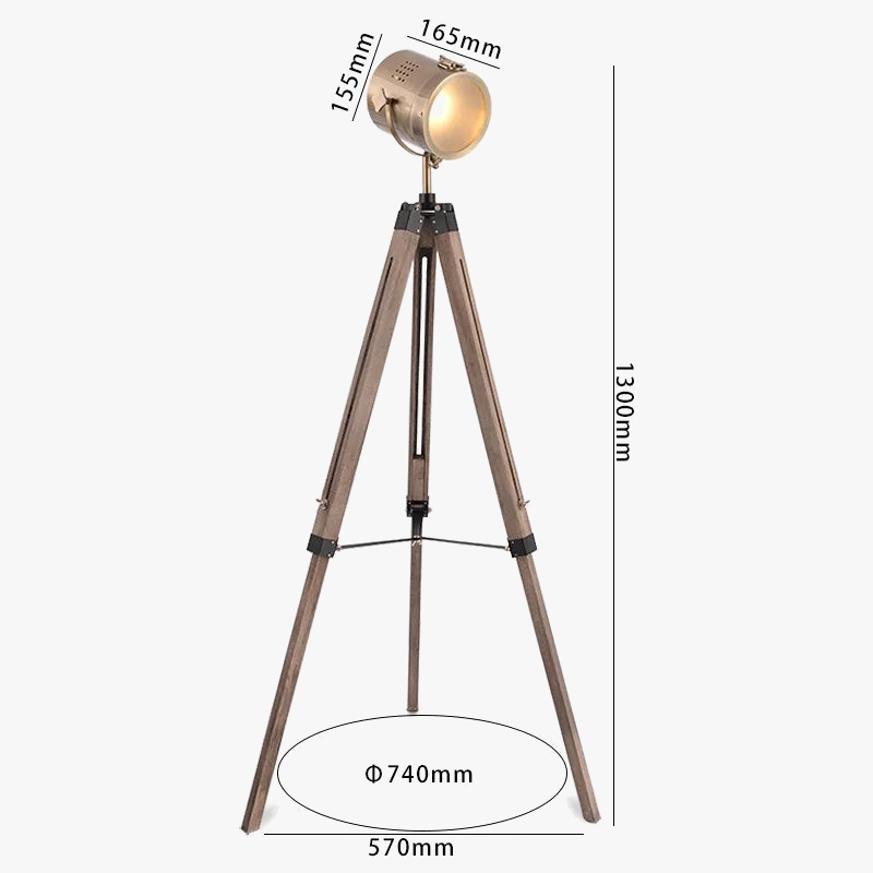 lampadaire nordique en bois massif avec éclairage led moderne