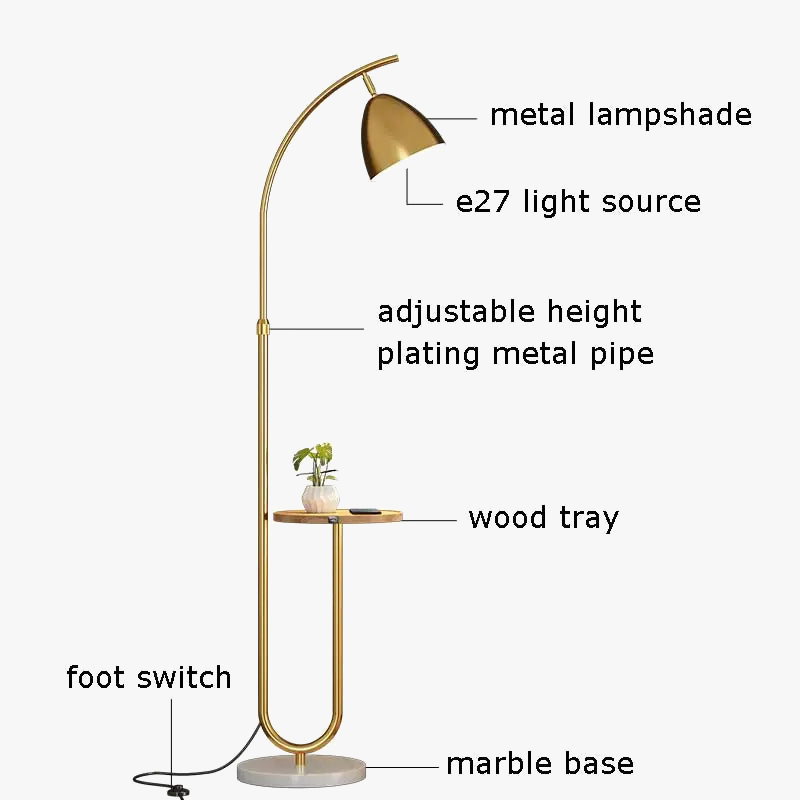 lampadaire nordique à led abat-jour en tissu pour décoration intérieure