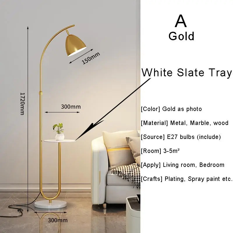 lampadaire nordique à led abat-jour en tissu pour décoration intérieure