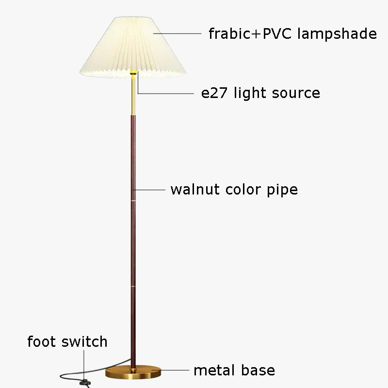 lampadaire nordique à led design abat-jour en tissu décoration intérieure