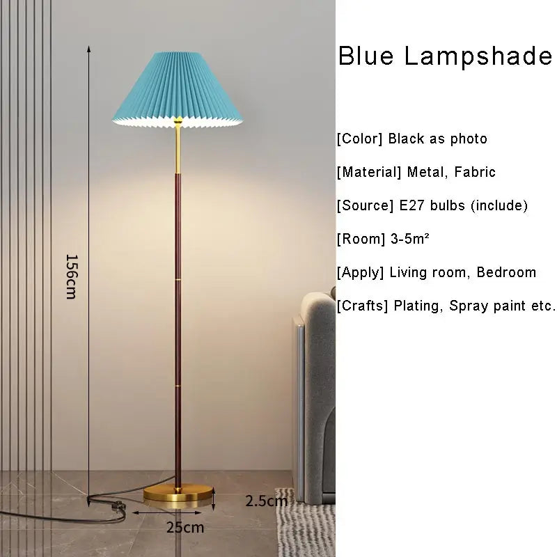 lampadaire nordique à led design abat-jour en tissu décoration intérieure