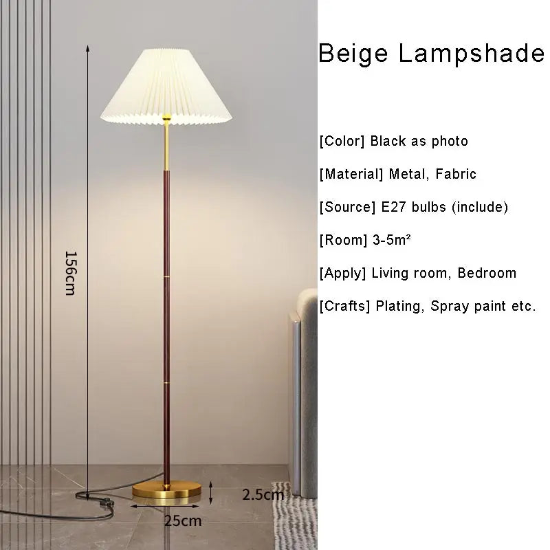 lampadaire nordique à led design abat-jour en tissu décoration intérieure