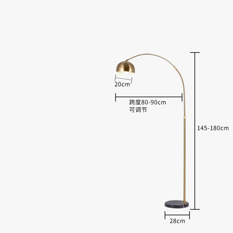 lampadaire nordique led en fer simple avec base en marbre