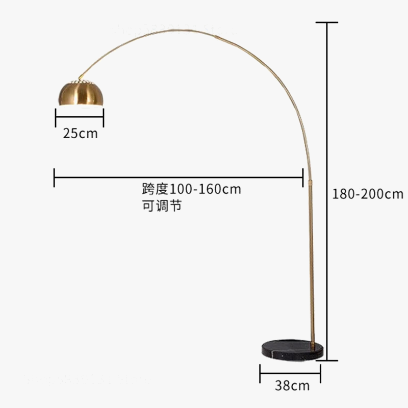 lampadaire nordique led en fer simple avec base en marbre
