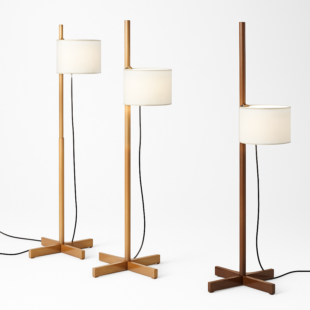 Lampadaire Nordique Wabi Sabi En Bois Massif Tissu Abat-Jour Led Salon Chambre Décor À La Maison Canapé Coin Lampe Sur Pied