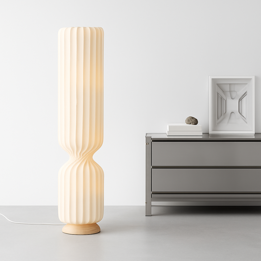 lampadaire plissé nordique en tissu pour décoration intérieure